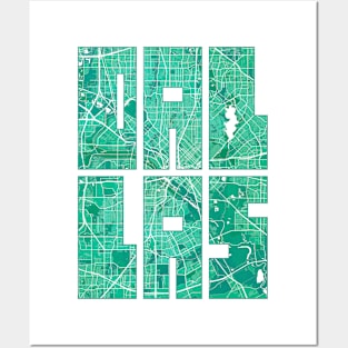 Dallas, USA City Map Typography - Watercolor Posters and Art